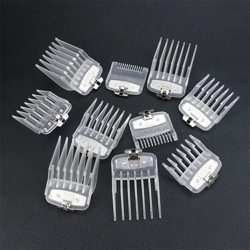New Arrival Guides Comb Kit Transparent 10 Sizes Hair Clipper Guards Trimmer Clipper Guard Barber Limit Attachment Comb