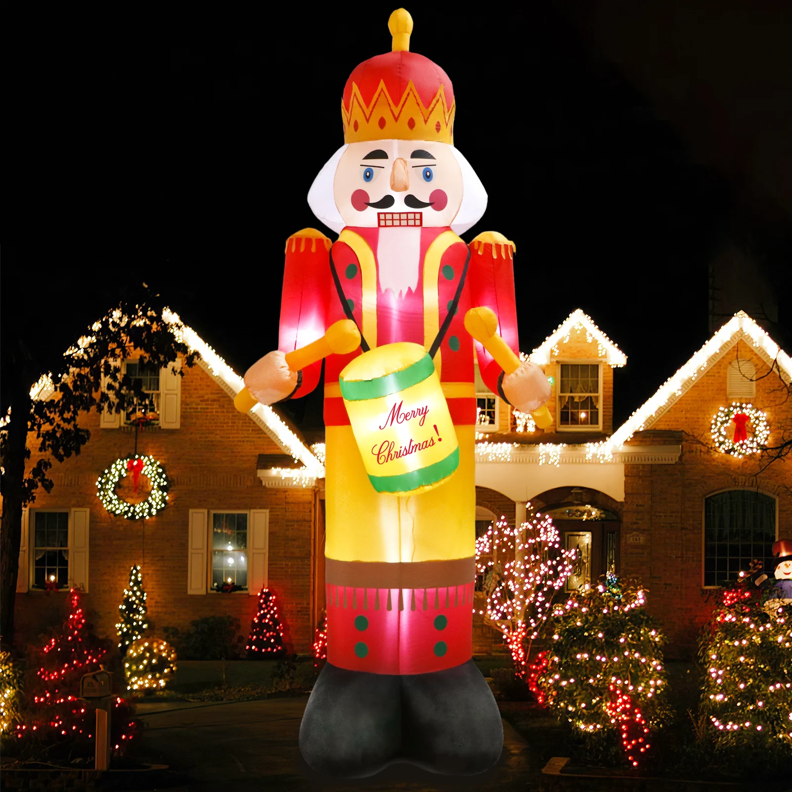 OurWarm Christmas Nutcracker Soldier Inflatable Christmas Decorations Outdoor