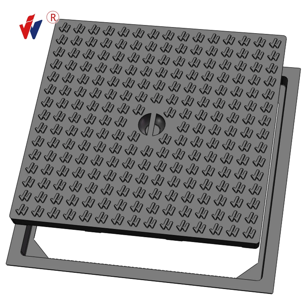 Class B125 Ductile Iron GGG 500-7 with Rubber Gasket Lock System Anti Theft Side Road Way Used Hatch  Manhole Cover