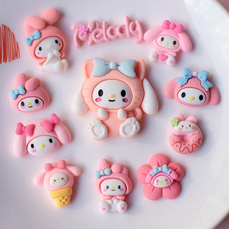 Bulk Supply 3D Quality Kawaii Pink Kitty Series Cartoon Characters Animals Accessories Cute Resin Nail Art Decoration Charms