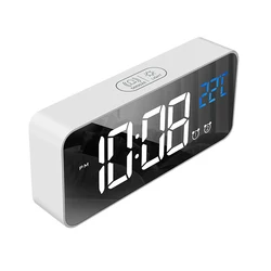 LED Digital Alarm Clock With Temperature Reveil Watch USB Electronic Table Clocks Mirror Desk Clock Despertador
