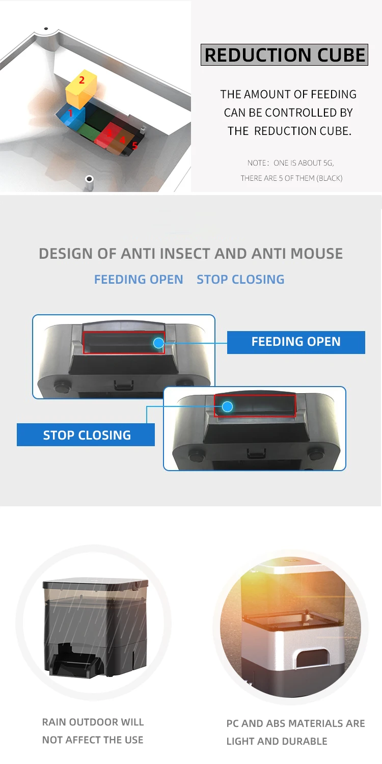 EV810S solar cell fish feeder Outdoor rain-proof small fish pond koi goldfish automatic feeder