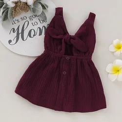 2019 Fashion girls dress Muslin cotton Suspender baby Summer dress