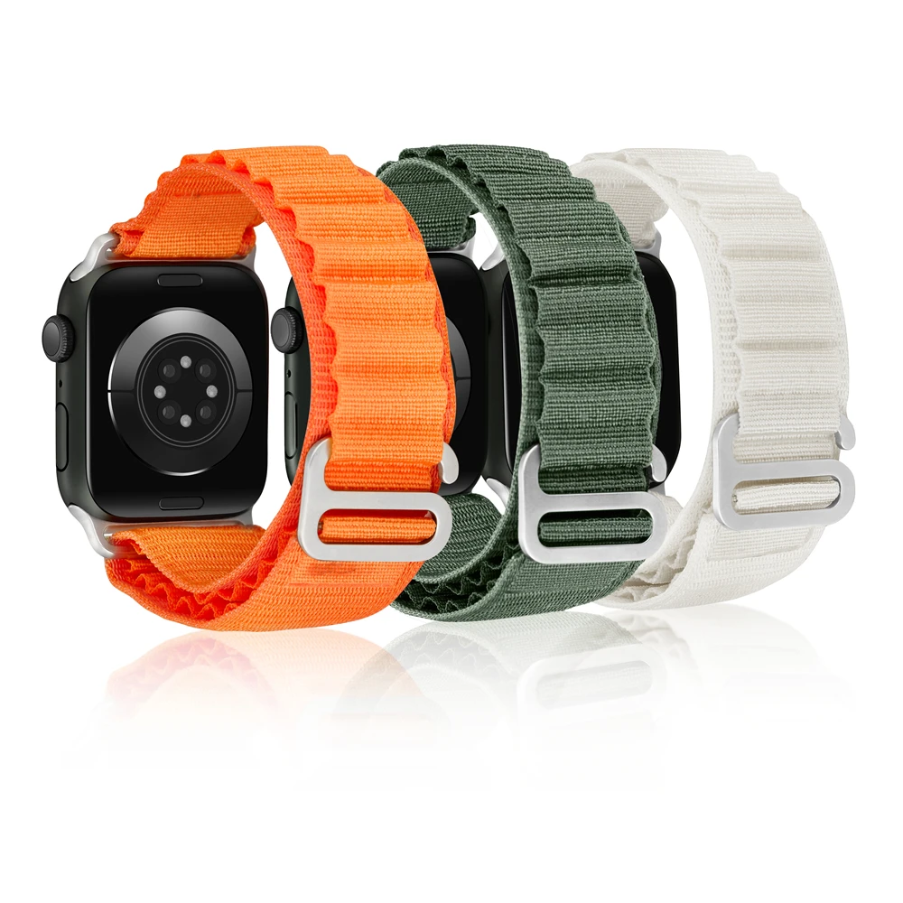 Ремешок нейлоновый для Apple Watch Series 8 38 40 41 42 44 45 мм, плетеный браслет Alpine для Apple Watch Ultra 49 мм