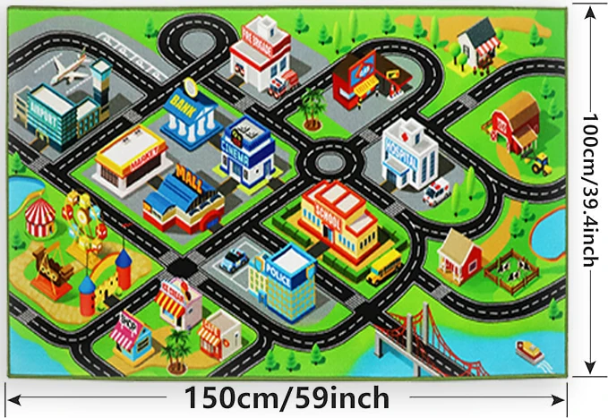Soft Educational Baby Play Mats And Fences Infant City Road Children Playmats Customized Carpet Play Mat