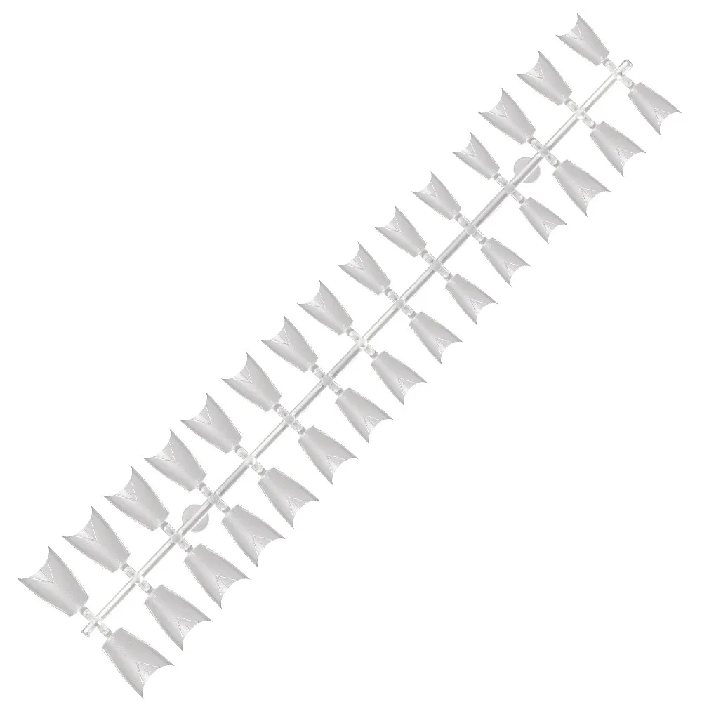 Set 50 Half Cover Artificial Fingernails Natural Frosted Soft Gel Patches Middle Auxiliary Line DIY Beauty Decoration for