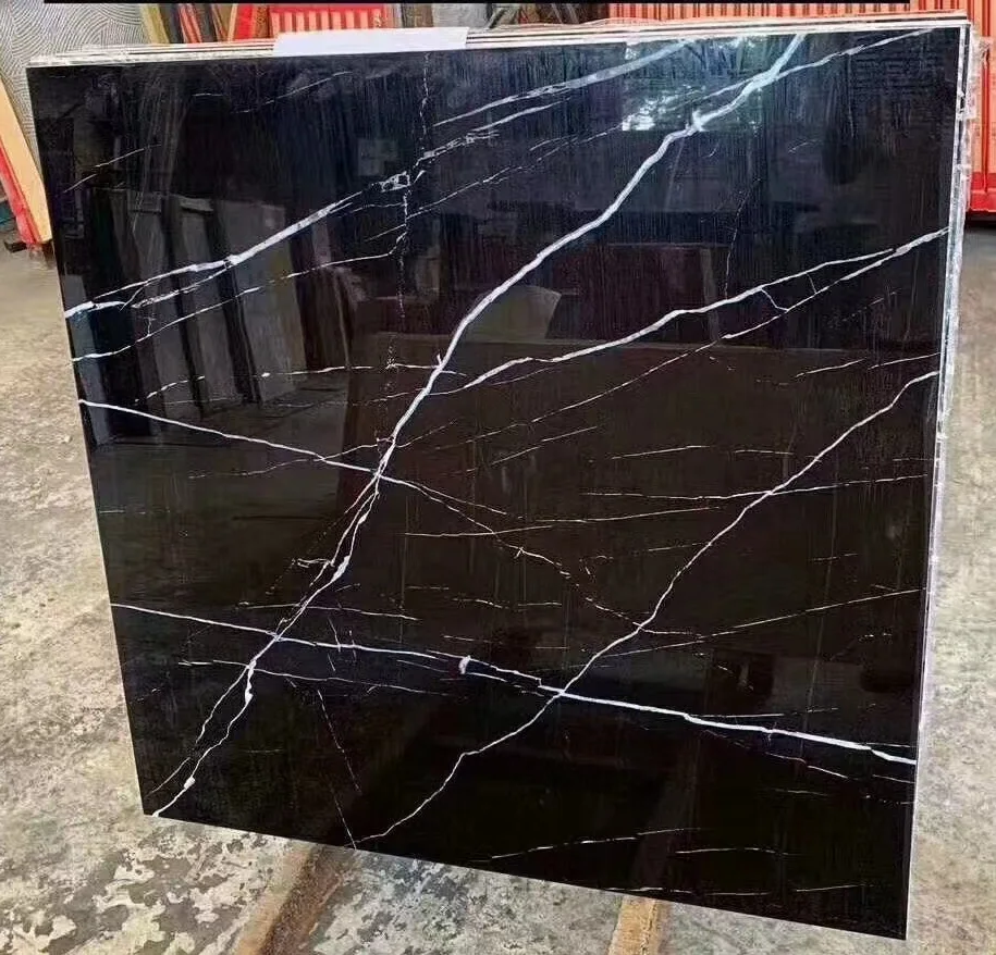 China Ceramics 100x100  Black Glazed black marble tiles porcelain tiles for floor