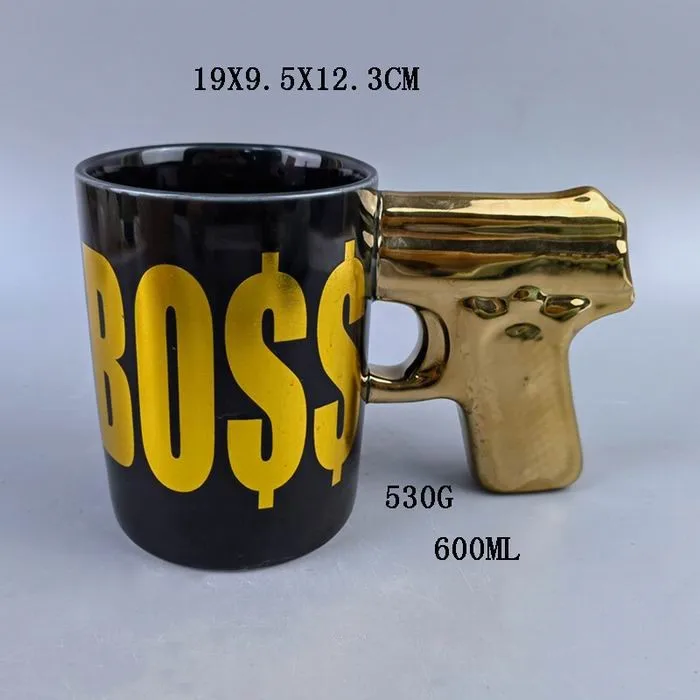 Customized 20oz Ceramic Gun Handle Mug Pistol Handle Ceramic Mug Special Handle Ceramic Coffee Mugs