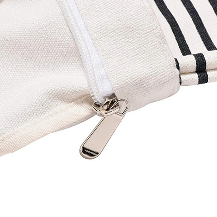 Promotional direct sale grocery black line custom logo printing eco friendly reusable canvas cotton tote shopping bag