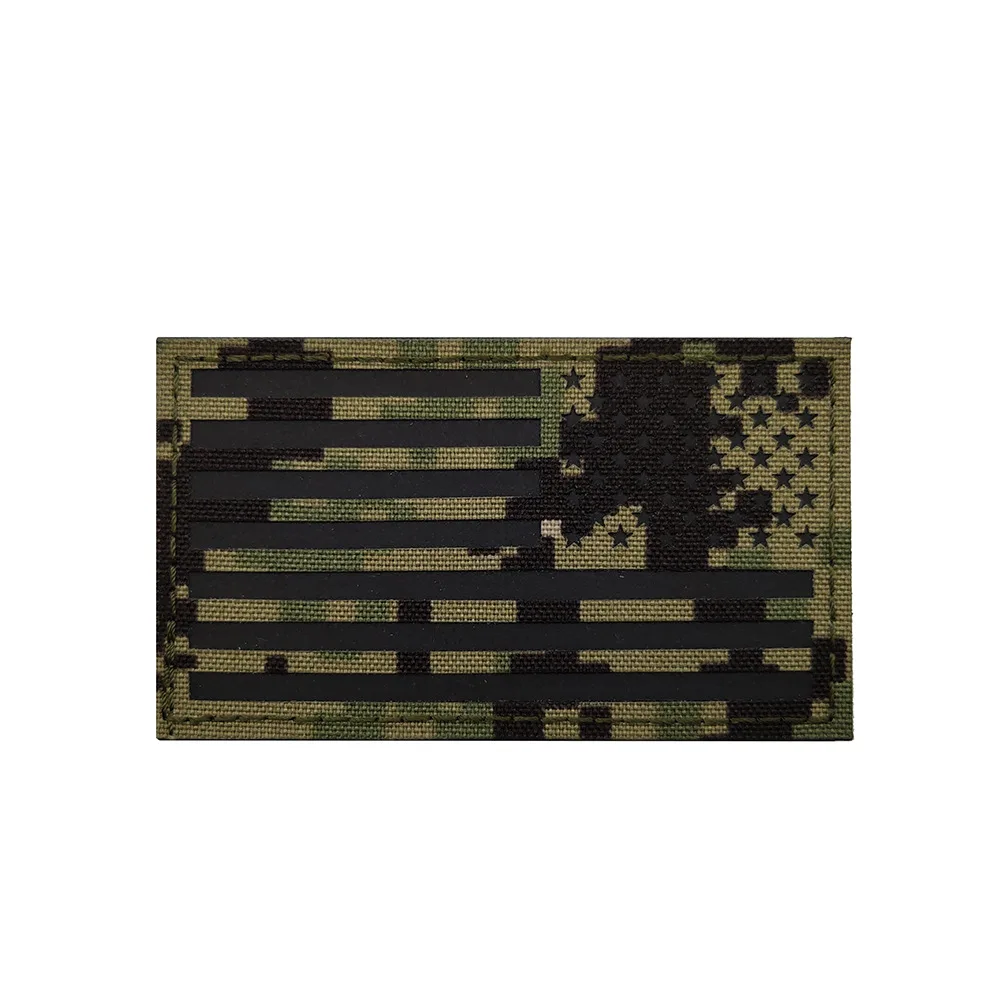 US Marine Corps MARPAT Woodland Camouflage Hook Loop Patches Trident IR Identification Badge AOR2 Camouflage Badge