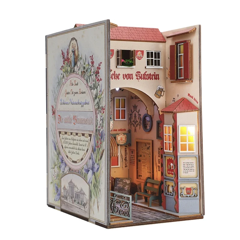 The Ancient City Of Flowers Diy Alley Street Decoration Dollhouse Kit Wooden Miniature Book Nook