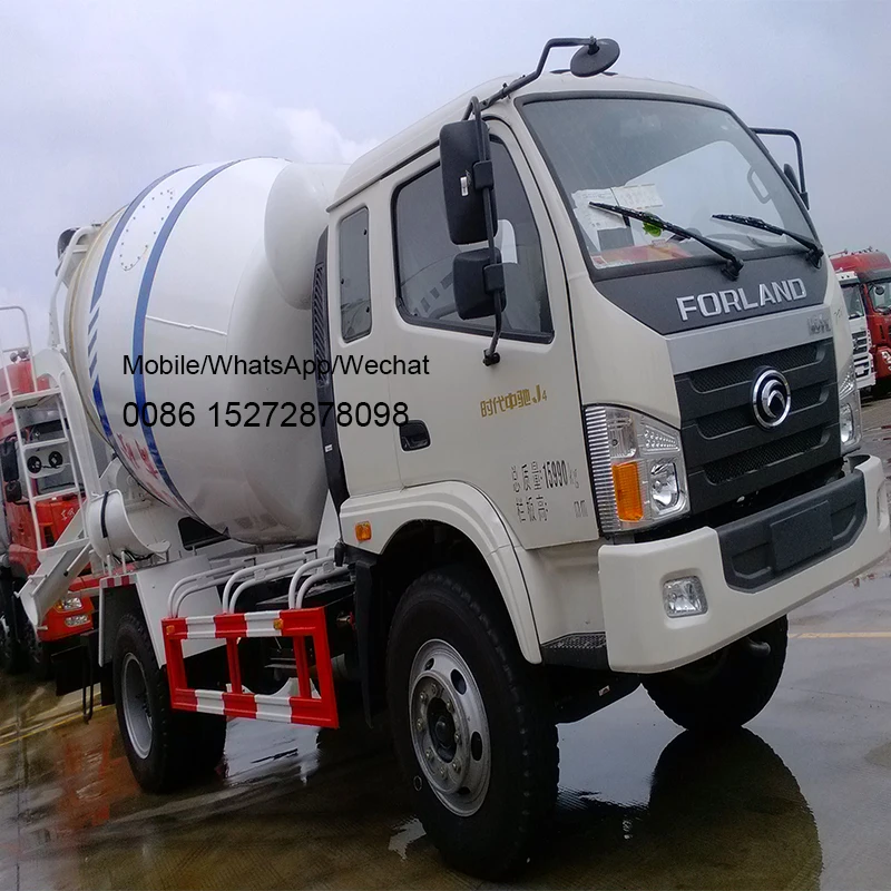 FOTON FORLAND 4x2 4x4 RHD 5m3 Concrete Agitator Cement Mixer Truck Concrete Mixer Truck For Sale
