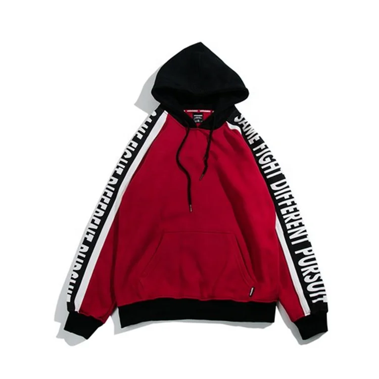 Chinese Clothing Manufacturers Custom Color Block Printing Streetwear Hoodies Wholesale Cotton Fleece Hoodies