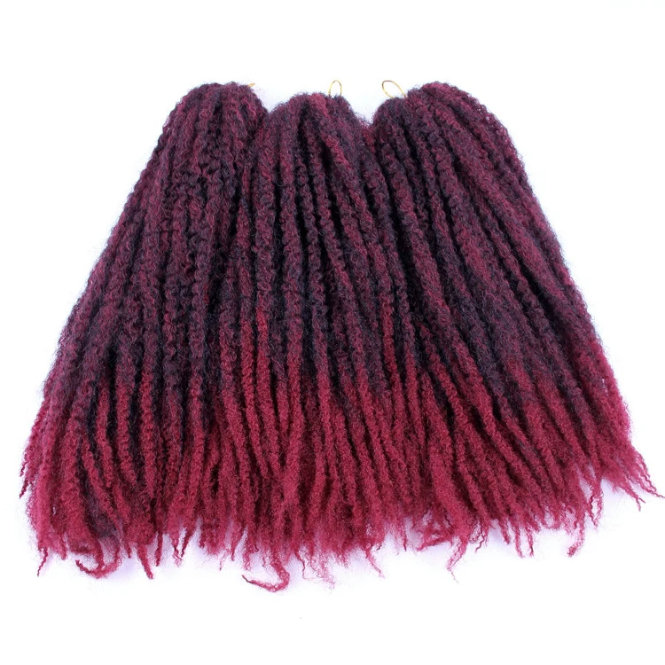 
Wholesale 18inch 100g Cuban Twist Braiding Hair Ombre Synthetic Braiding Hair Extensions Afro kinky Marley Twist Hair 