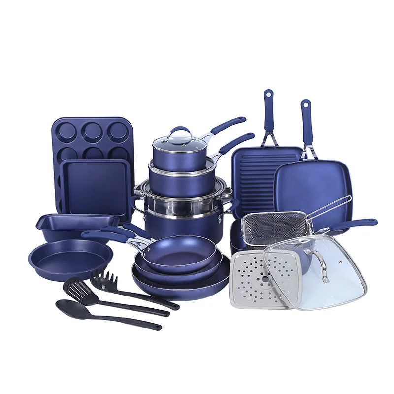 12pcs non stick pots non-stick cookware sets with temper glass lid with stainless steel sauce pan pot soup & stock pots