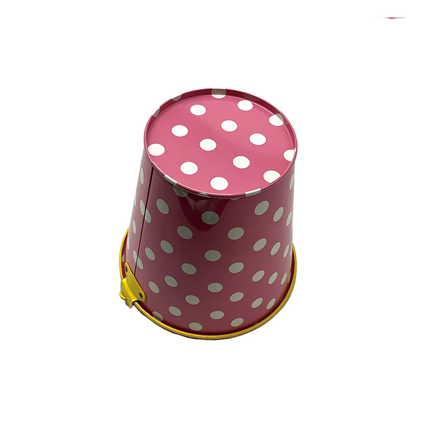 Buckets with Handle Mini Round Flower Pot Plant Basket Decoration Metal Customized Galvanized Bucket Home Party Food CMYK