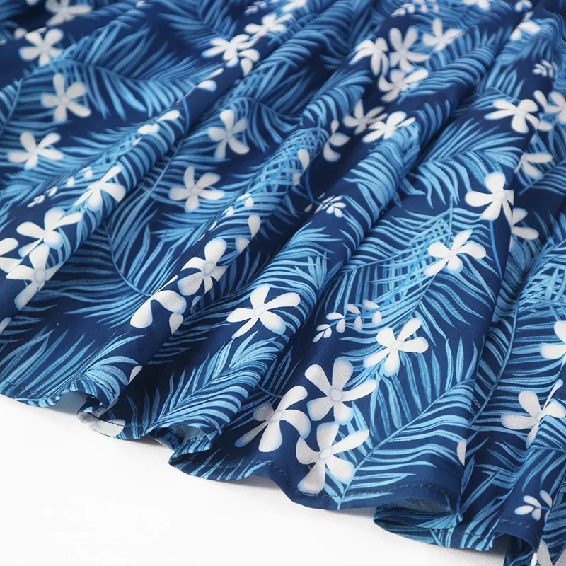 Summer Adult Kids Beach Hawaii Resort Style Printed Family Outfit Dresses and T-Shirts Family Matching Outfits
