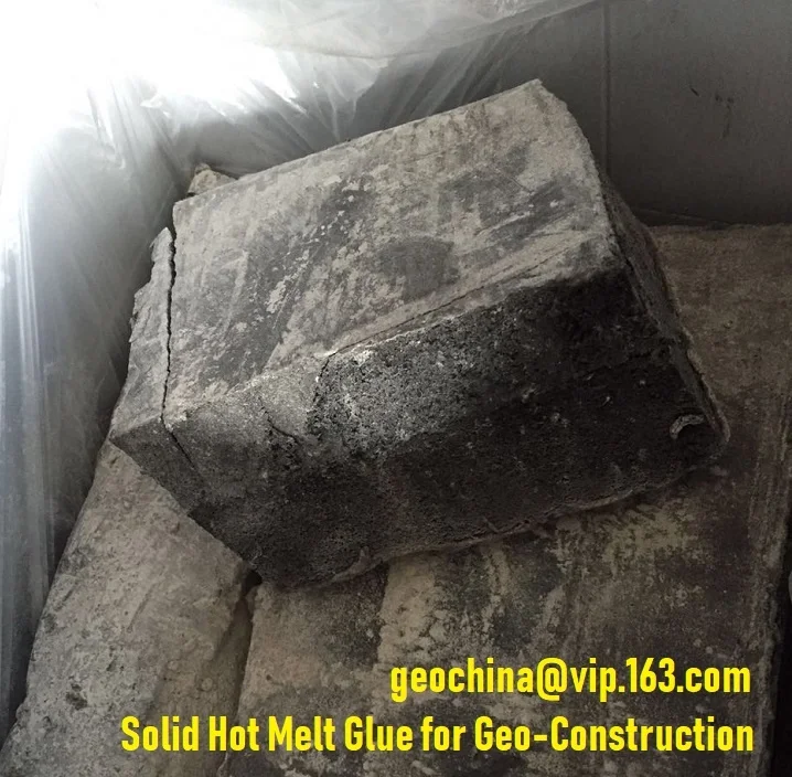 hot melt glue for geomembrane joint to  plastic, concrete, geotextile