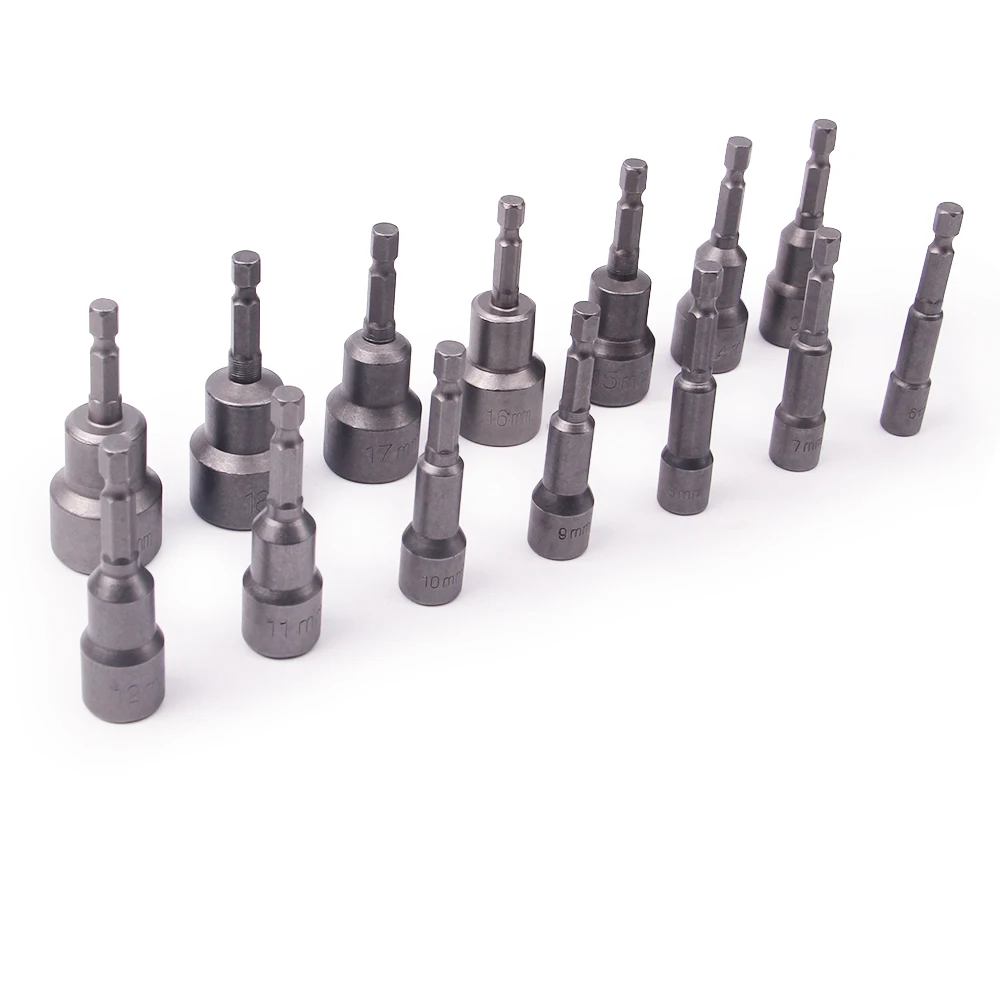 6-19mm Magnetic Nut Setter 1/4 Inch Hex Shank Screw Driver Socket Bit