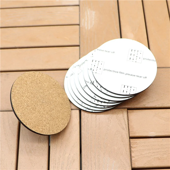 MDFSUB High Quality Circle Sublimation MDF Coaster Round 90x90mm Custom White Blank with Protective Film