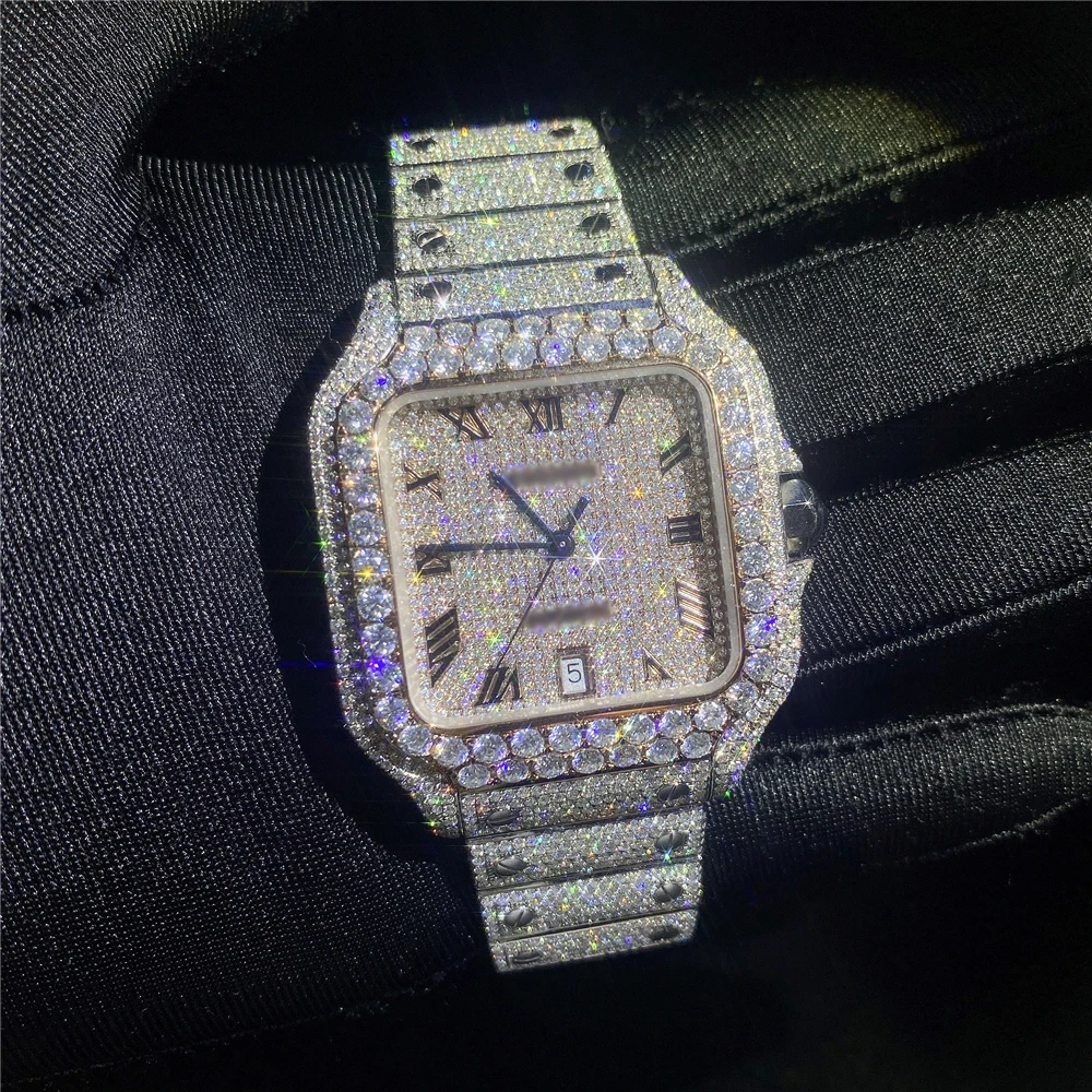  Заказные мужские и женские часы с бриллиантами Iced Out Роскошные модные блестящие циферблатом ободком VVS