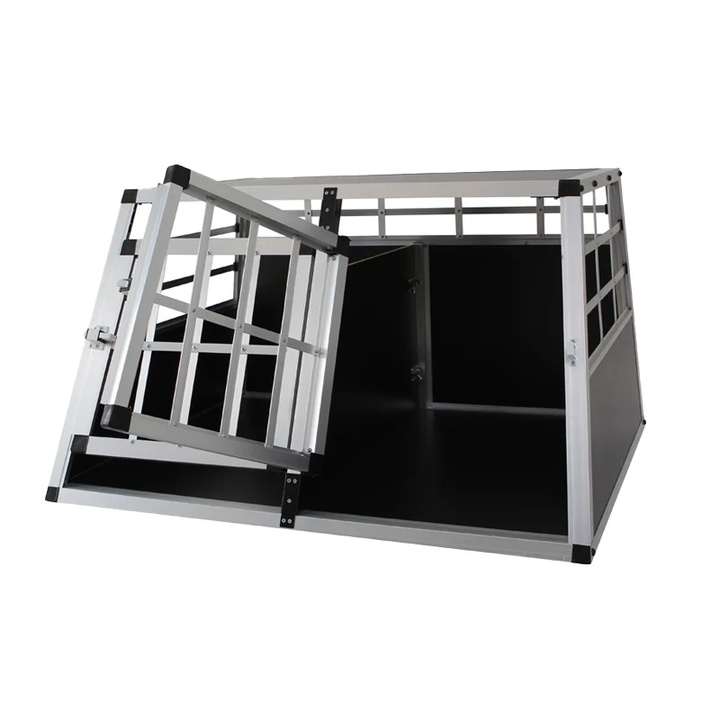 Small and medium-sized dog cage thick encryption material upgrade the double door lock  prevent escape more secure