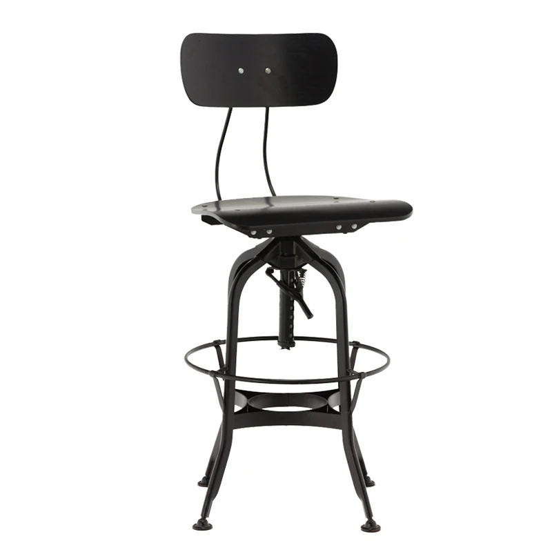 China Supplier Bar Furniture Wood High Bar Stool Chair with Metal Legs