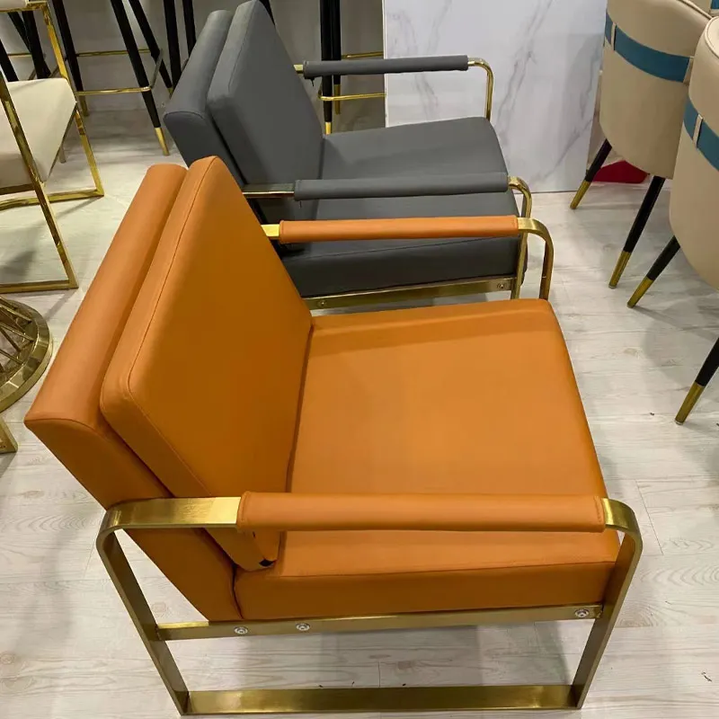 Hotel Lounge Home Furniture PU Leather Couch Living Room Arm Single Sofa Chair