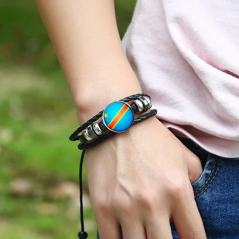 60 Models Democratic Republic of Congo Flag Map Key Chain Ring Tie Clip  Brooch Lapel Pin Necklace Bracelet Earrings Jewelry Set