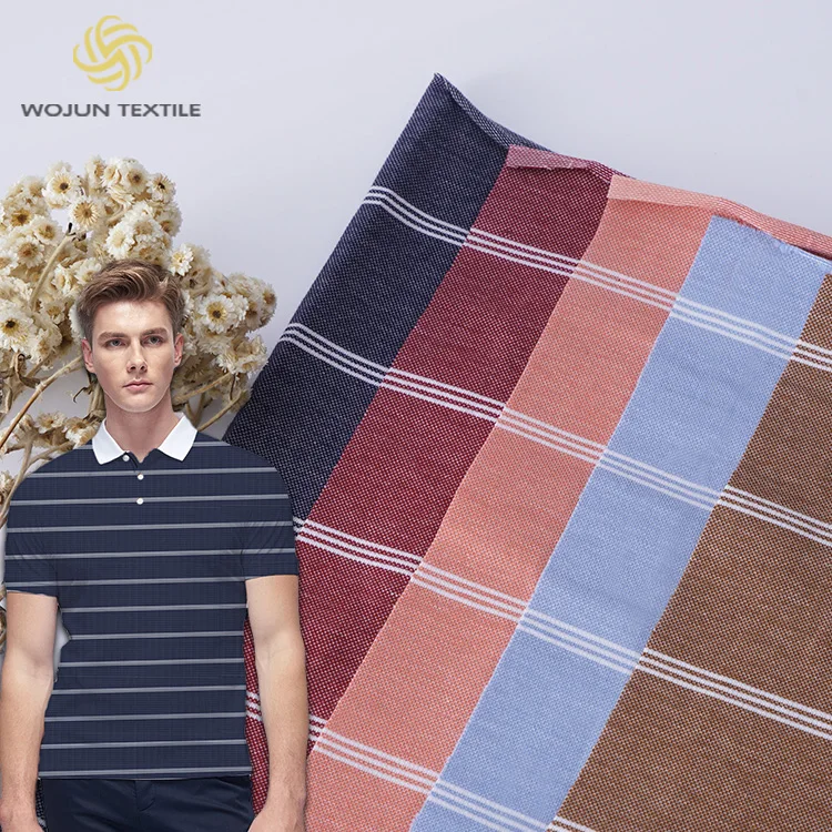 97%cotton 3%spandex striped polo shirt fabric textile 170gsm pique mens t shirt fabric