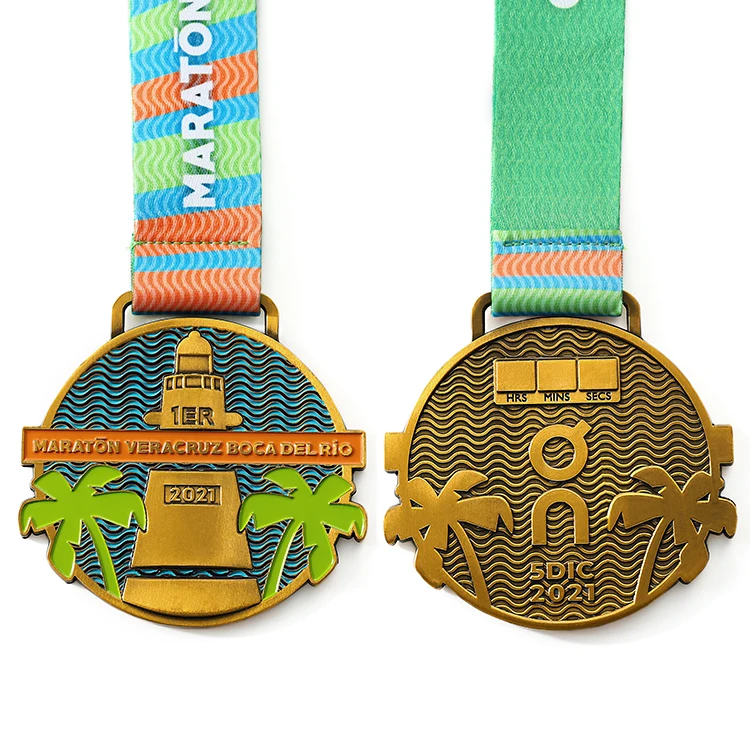 HSQ factory zinc alloy customize Sports Award finisher winner champion 3d Gold Silver Bronze metal Medal Custom Medal