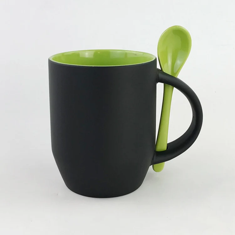 11oz Personalized Ceramic  sublimation  color-changing Coffee Mug with Spoon