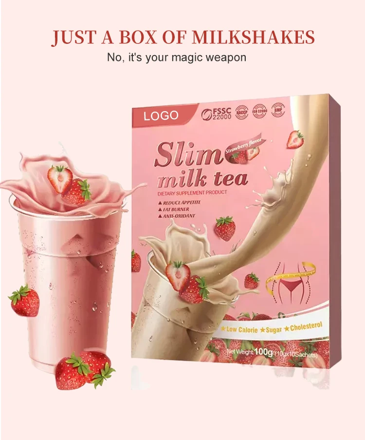 fat slow milk tea weight loss control Customize logo supplement slimming Instant powder slim milk