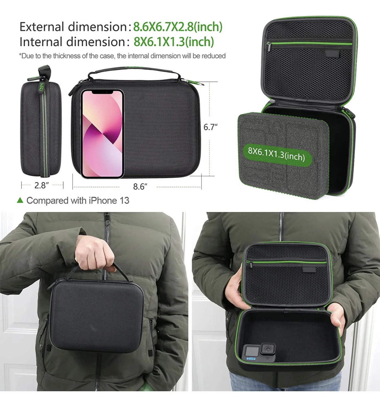 Custom Eva Portable Waterproof Hard Shell Action Camera Travel Storage Case For Go Pro Hero 11/10/9/8/7/6/5/4/3