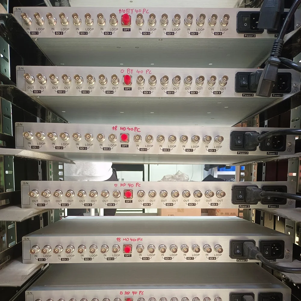 Broadcast Studio Equipment ASI Video 3G SDI with Ethernet to Optical Fiber Converter