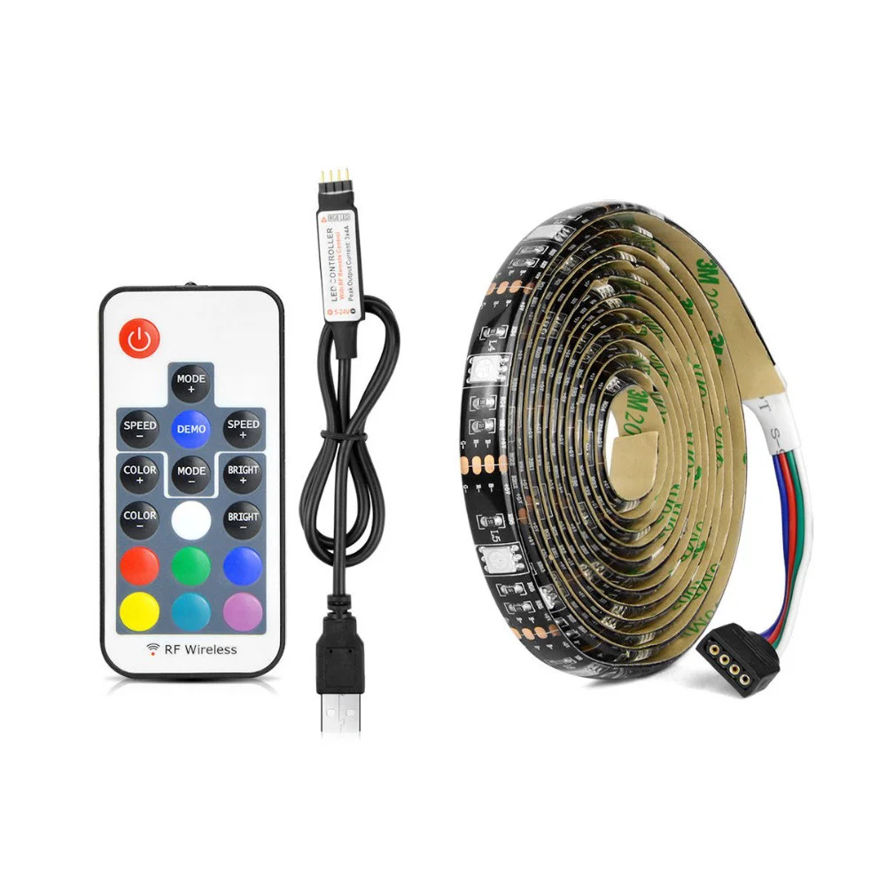 Smd5050 Usb Powered Dc5v Decoration For Tv Ktv Theatre Compute Mood Ip65 Color Dmx Led Strip Light With Remote Controller Kit