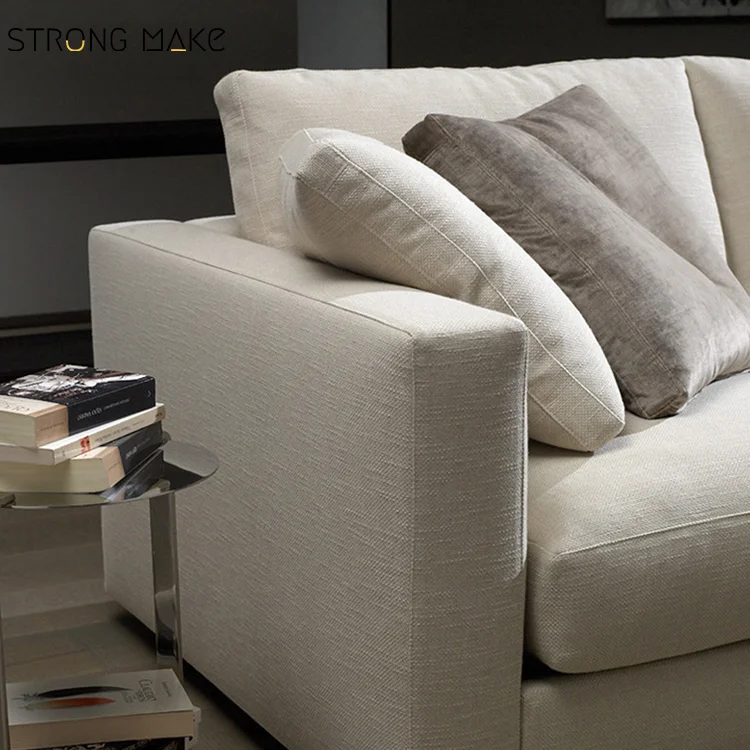 New Arrival Ivory Fabric Sofa Furniture Meuble Pour Canape Salon Modern Recliner Couches Luxury Living Room Sofa With Ottoman