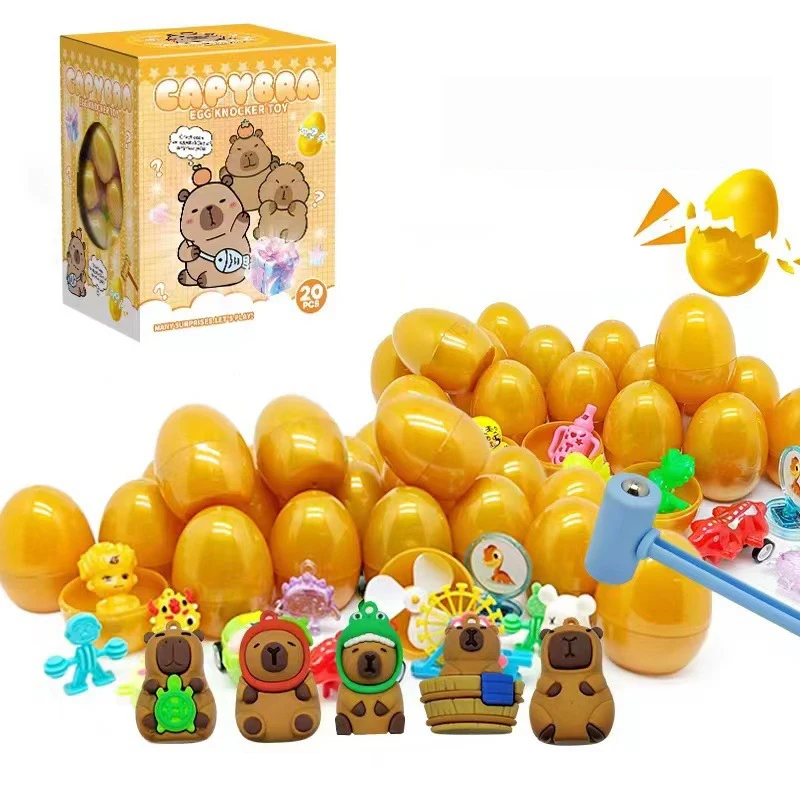 JinYing Birthday Gift Small Hammer 20pcs Capsule Golden Egg Knocker Toy Surprise Egg Puzzle Mini Toys for Kids