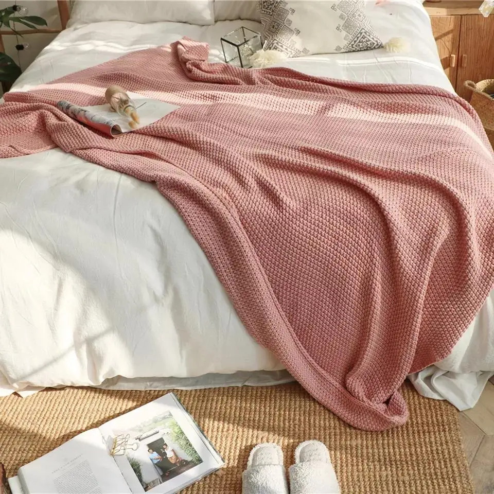 Высокое качество, оптовая продажа, супермягкое Хлопковое трикотажное одеяло для детей и взрослых, 59 Х70 дюймов