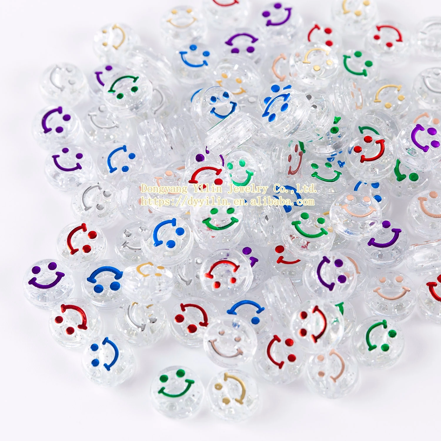 
200PCS 10x6mm Star smiley face beads acrylic beads necklace set for Bracelet making jewelry making beads 8837 