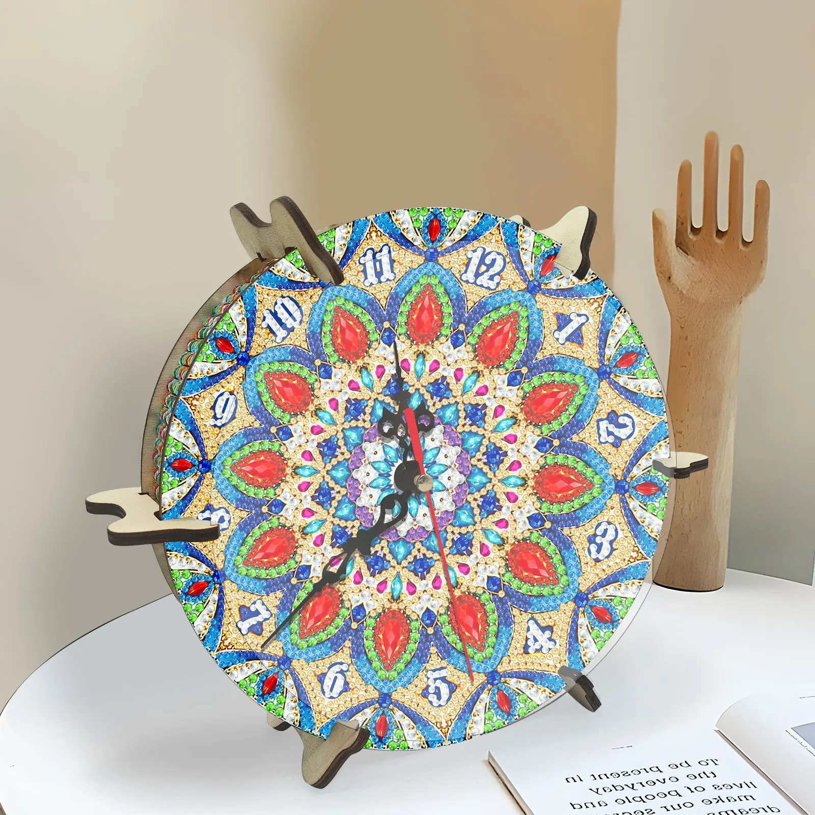 Mandala Bohemian Clocks Rhinestone Arts Craft Diamond Paintings by Number Kits for Adults
