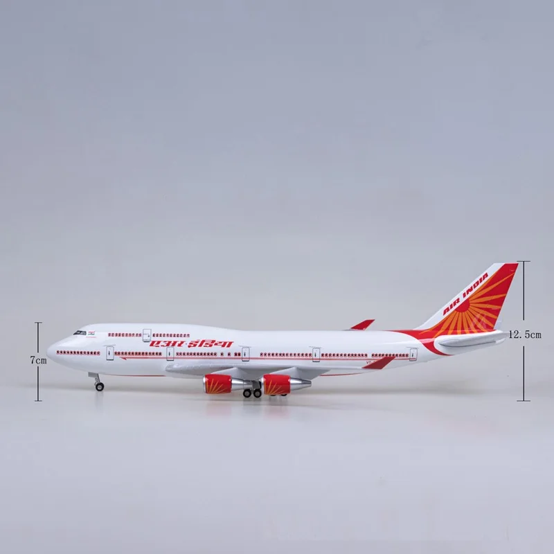 Индия B747 светодиодная модель самолета с голосовым управлением пассажирский самолет 1:150 имитационная пассажирского 47 см