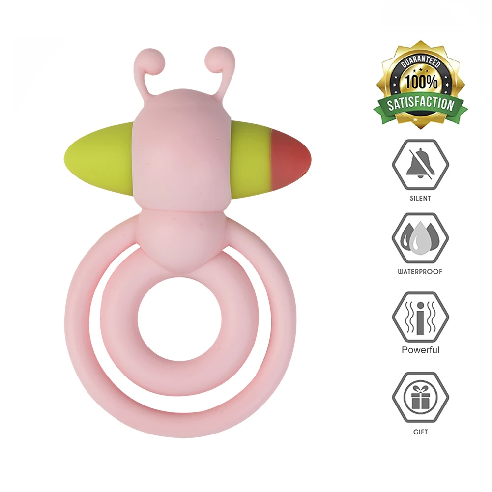 Little Bee Vibrating Sex Ring Medical Silicone Anti-Premature Ejaculation Penis Ring Cock Ring For Men