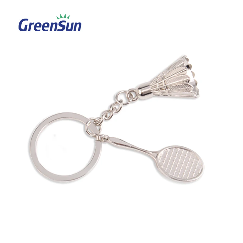 Fashion Promotional Unisex Metal Tool Badminton Sports Funny Keychain Key Chain