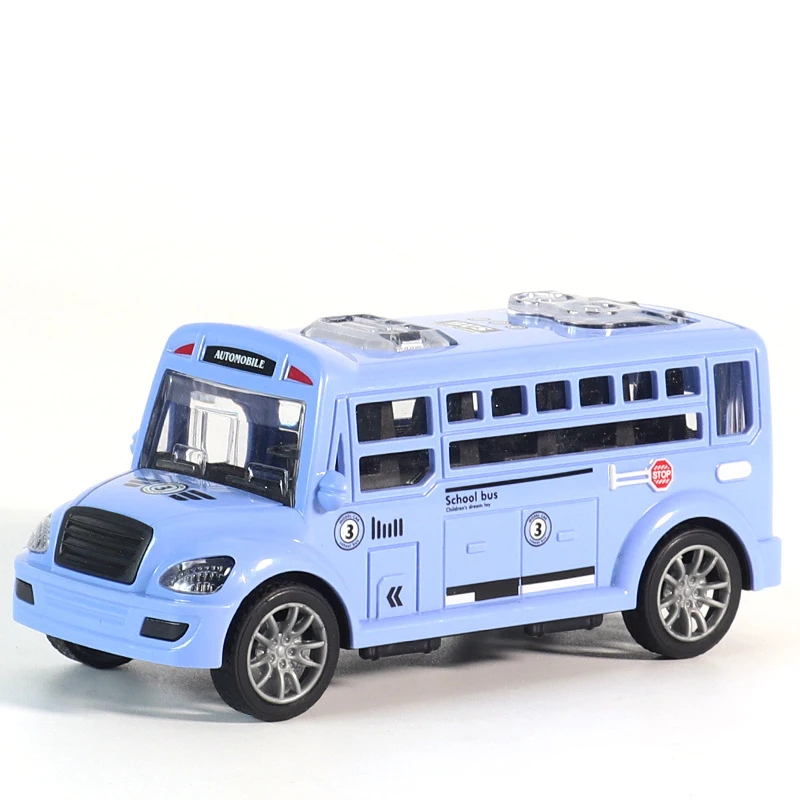 Hot sale cheap funny kids colorful plastic school bus toy wholesale educational mini school model toy bus