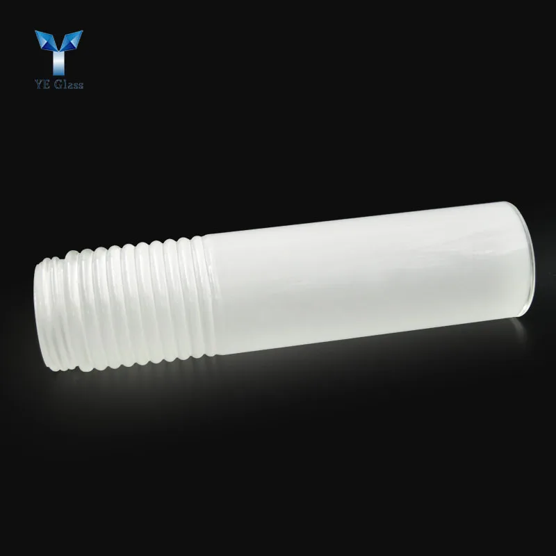 Frosted Opal White Glass Tube Mouth Blown Glass Lamp for Chandelier