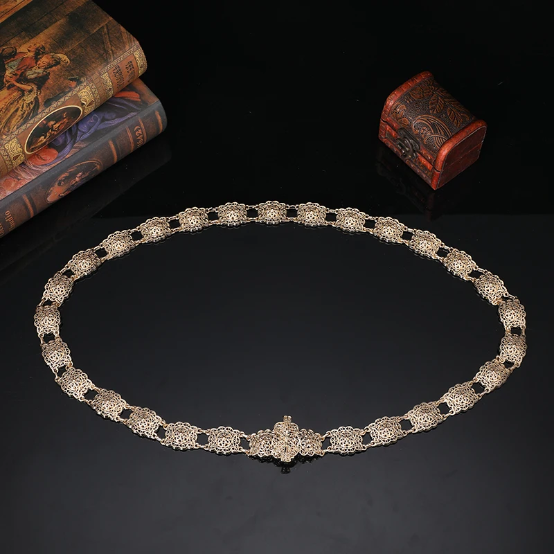 Женские Роскошные позолоченные Свадебные поясные ремни, Винтажные Ювелирные Изделия Из Дубая, Золотой металлический пояс для дам