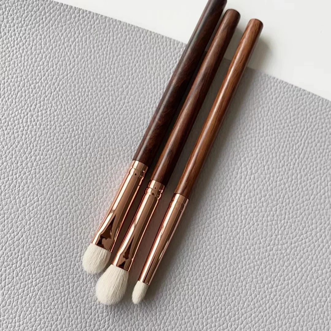 OUMO BRUSH--High quality animal hair XGF goat hair eye brush set rosewood handle low moq makeup brush sets private label