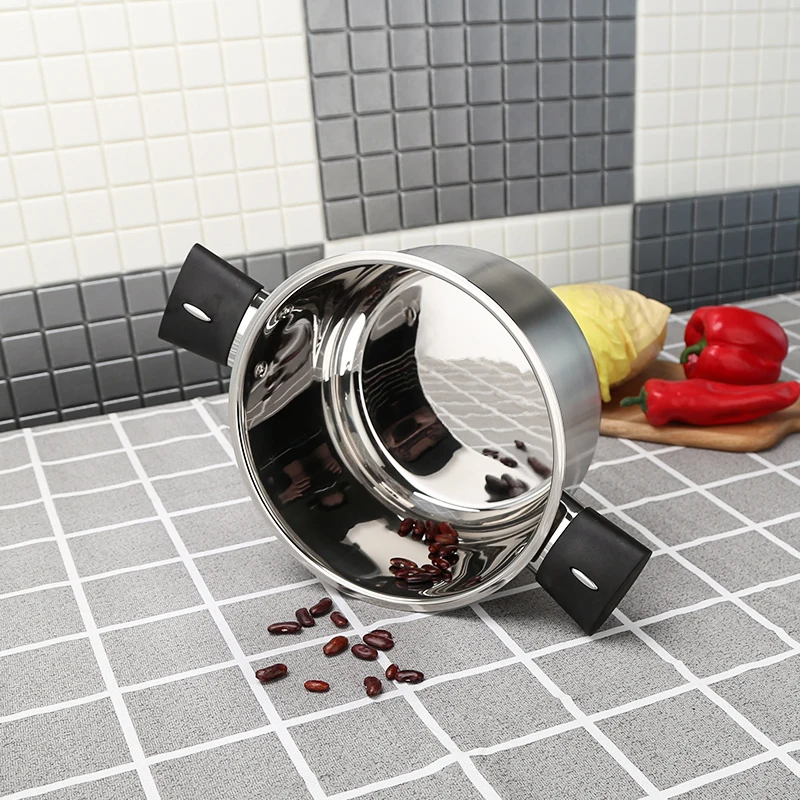 Большой горшок Круглый Кухня 3 слоя дно для еды из нержавеющей стали на складе кастрюля для супа (20 см)