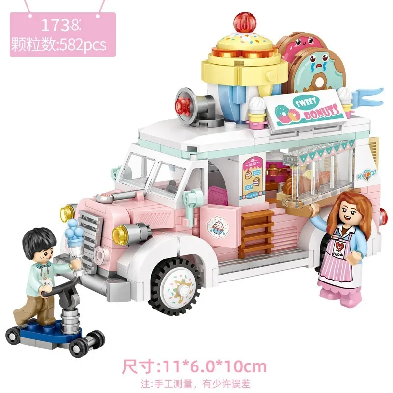 LOZ Blocks Amusement Park Building Bricks Bumper Car Game Machine Corsair Kids Abyss Drop Toy for Children Gift Drink Food Shop